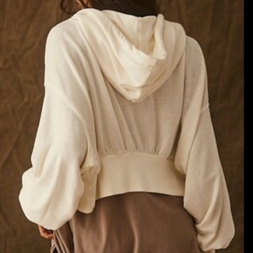Cream Hooded Zip Up FP Movement- XS